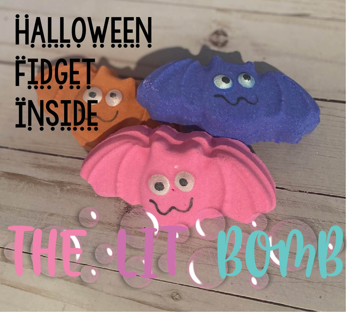 Bat Bath Bomb with Halloween Fidget Toys