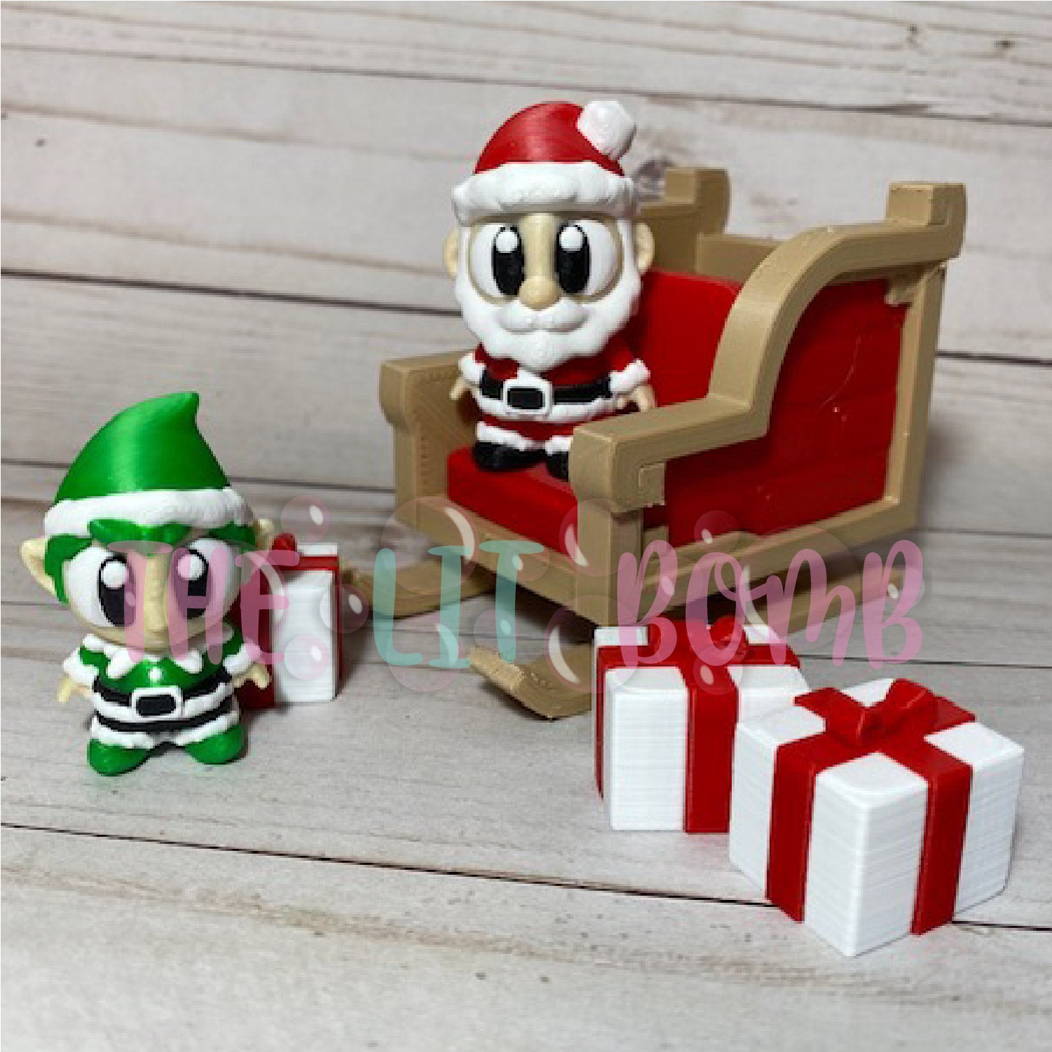Santa Scene 3D Printed Fidget